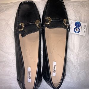 GEOX BLACK LEATHER FLATS